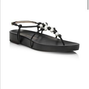 Stuart Weizmann Pearl Knot Flat Sandals